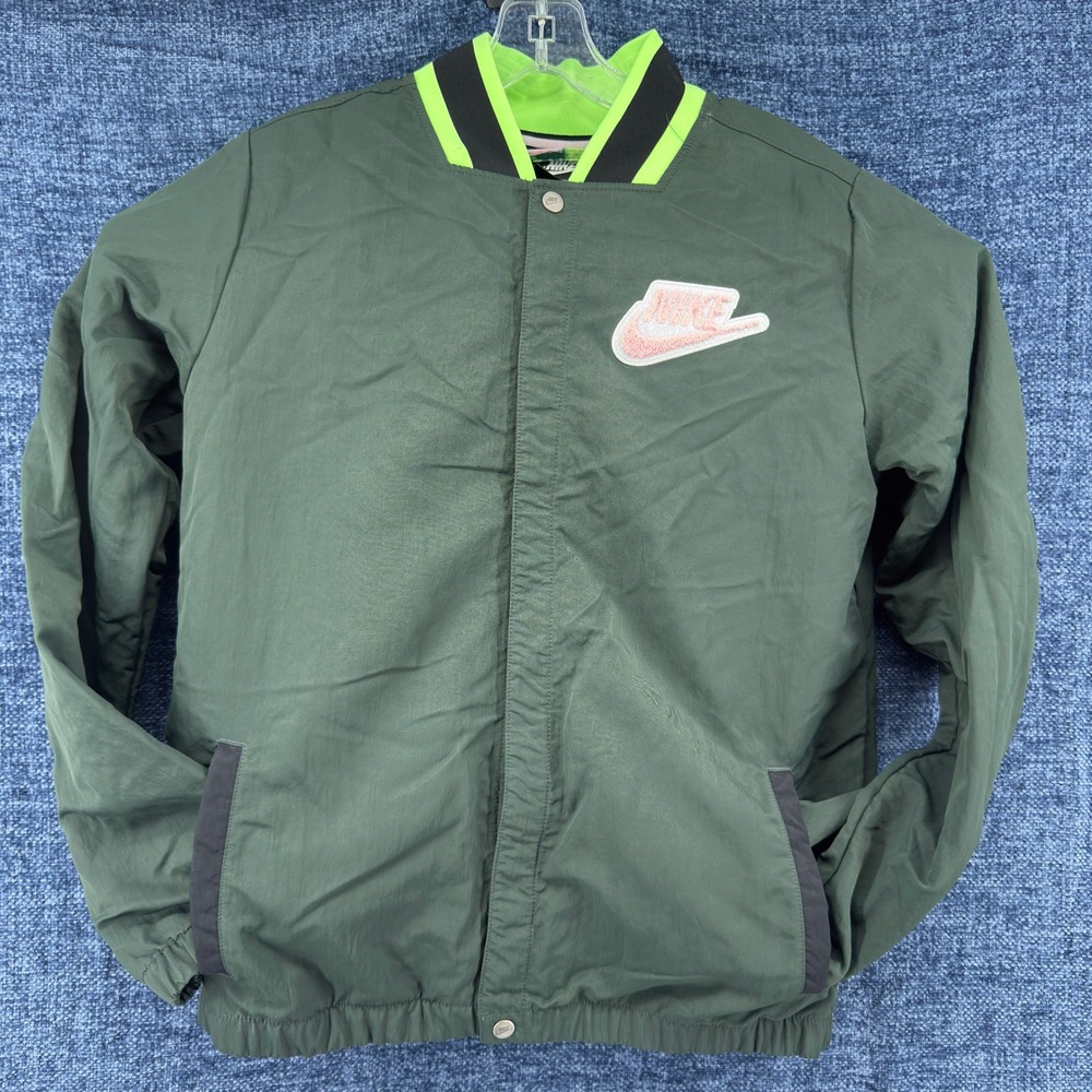 Nike Sportswear Hoopfly Jacket Youth XL Green Pink Bomber AQ9430-346